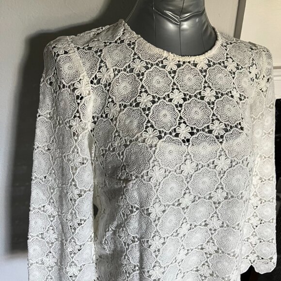 BODEN Floral Lace Top, NEVER WORN, white, Size 4 - Picture 5 of 13